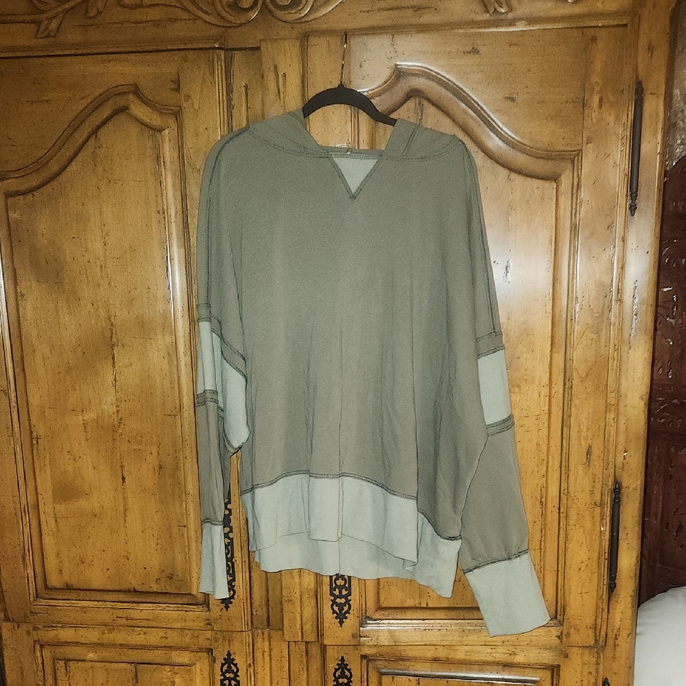 Daily Practice By Anthropologie Green Boxy Pullover New Without Tags 3x